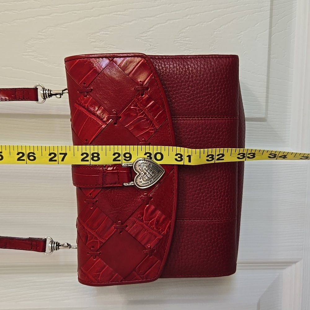 Brighton Red Leather Vintage Crossbody bag, New with tags.  27" drop - Picture 6 of 13